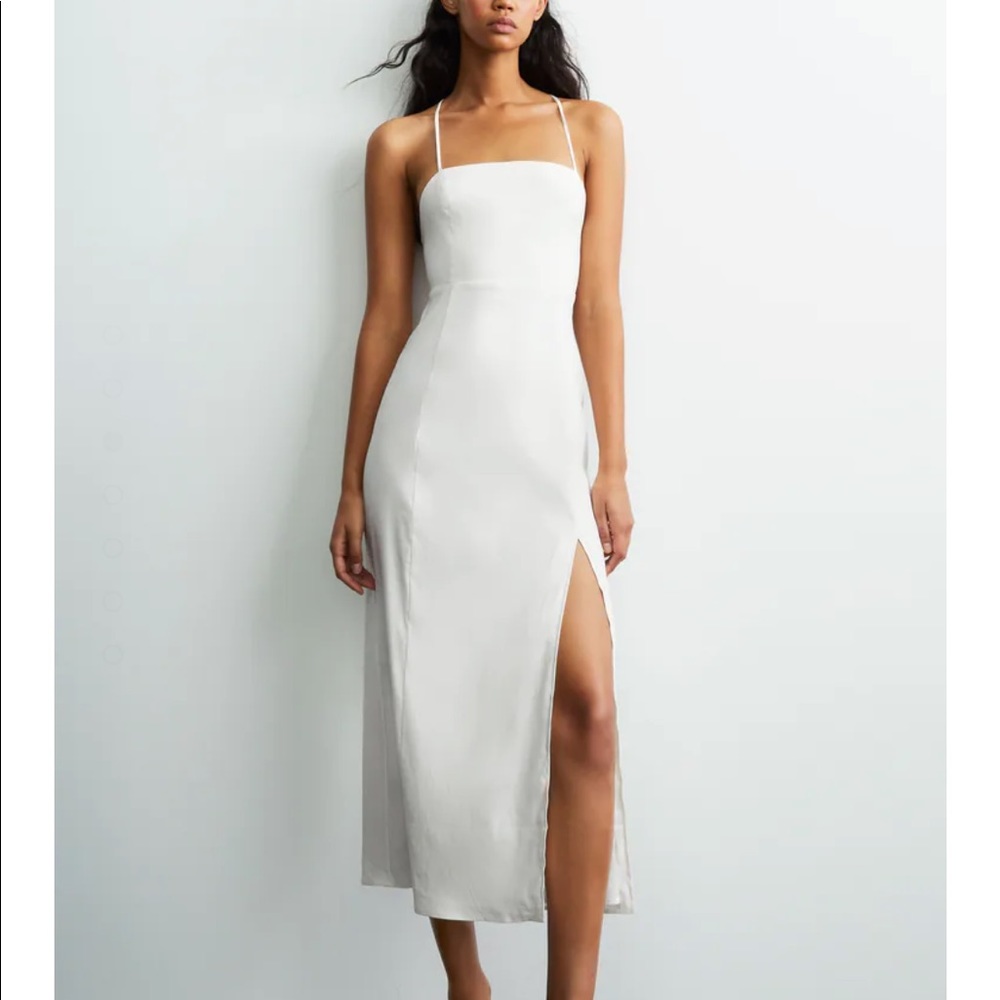 ❤️NWT white Zara lace up back dress